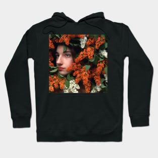 Portrait of a Young Woman with a Flower Arrangement Hoodie